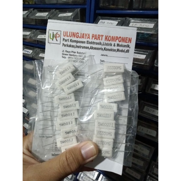 resistor kapur 0.22R 0R22 0.22ohm 5watt 5w