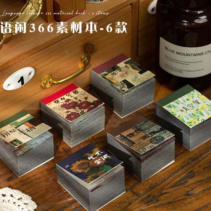 

[LBS] 365 Lembar Mini Paper Kertas Motif Vintage utk Scrapbook Journal