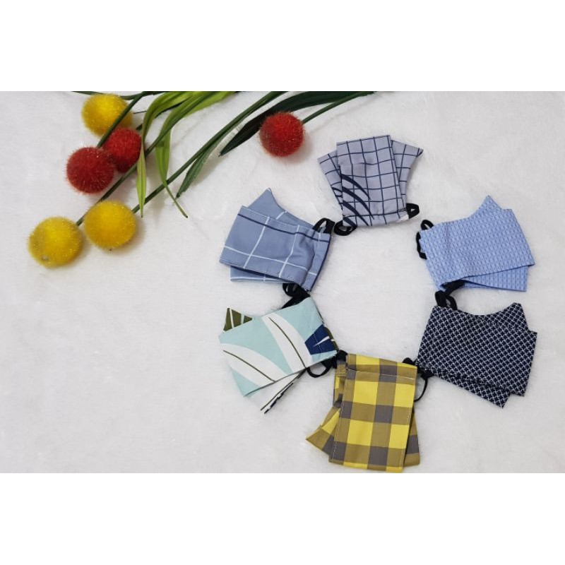 Masker Kain 3D / Masker Dewasa  / Masker Motif / Masker Corak (GROSIR)