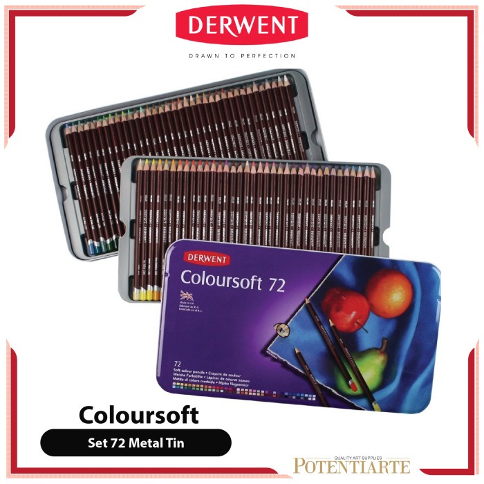 

(DISKON TERMURAH) Pensil Warna Derwent Coloursoft 72 Pencil Color Metal Tin Set