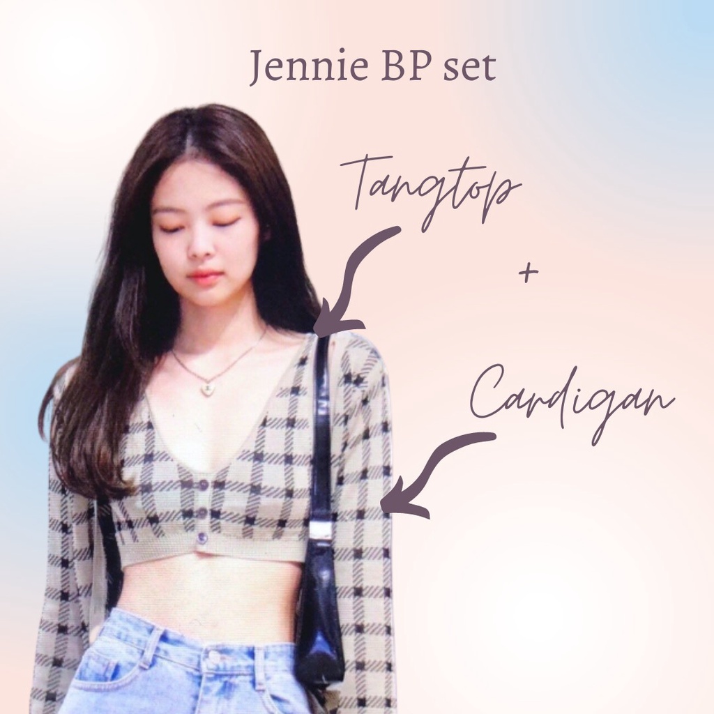 Jennie bp set kardigan inner hijab dan non hijab rajut