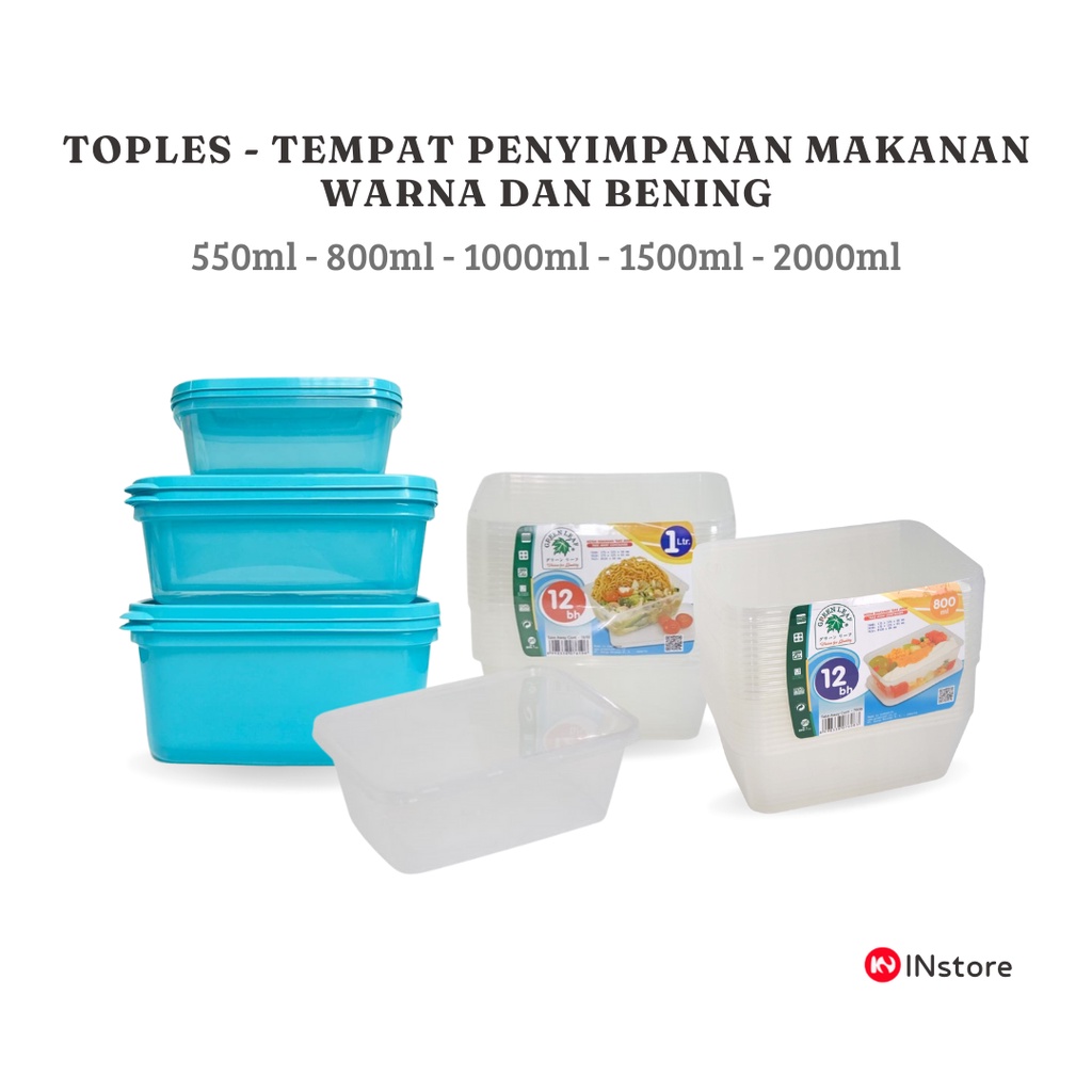 Toples Warna Cerah &amp; Hitam Ukuran Besar - 1800ml - 2000ml - Sealware - Tempat Penyimpan Makanan Camilan - Kue Kering