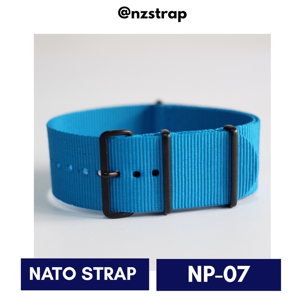 [NP-07 Size 28mm] Tali Jam Tangan Nylon Nato PVD Black Buckle Strap BALLISTIC NYLON