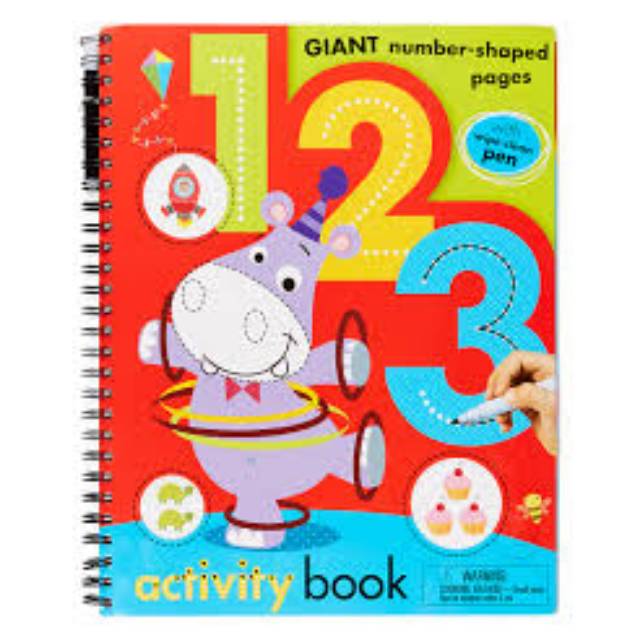 

Giant Number Shape Pages Wipe Clean Activity Book. Buku Anak Import
