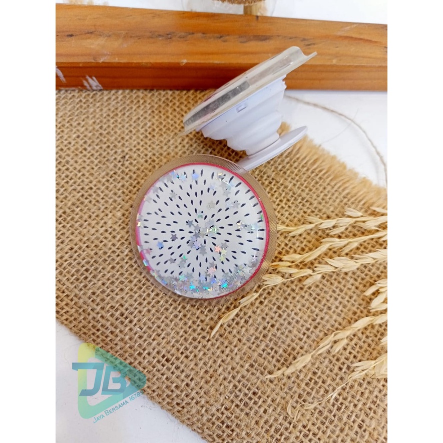 Pop Socket Phone Stand Holder HP Standing Ringstand water glitter Phone Stand Holder HP Standing aksesoris  pegangan karakter kartun lucu 3m JB5238