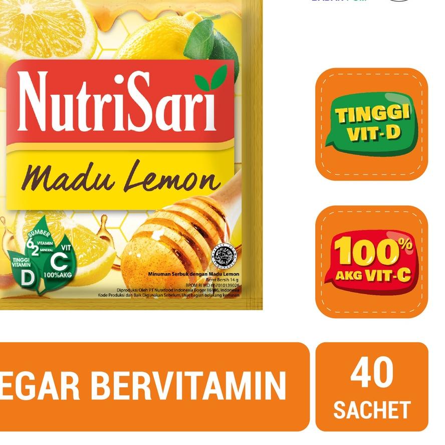 

✅Mantul ⚡ale❤ NutriSari Madu Lemon 40 Sachet - Minuman Buah Vitamin C paling murah