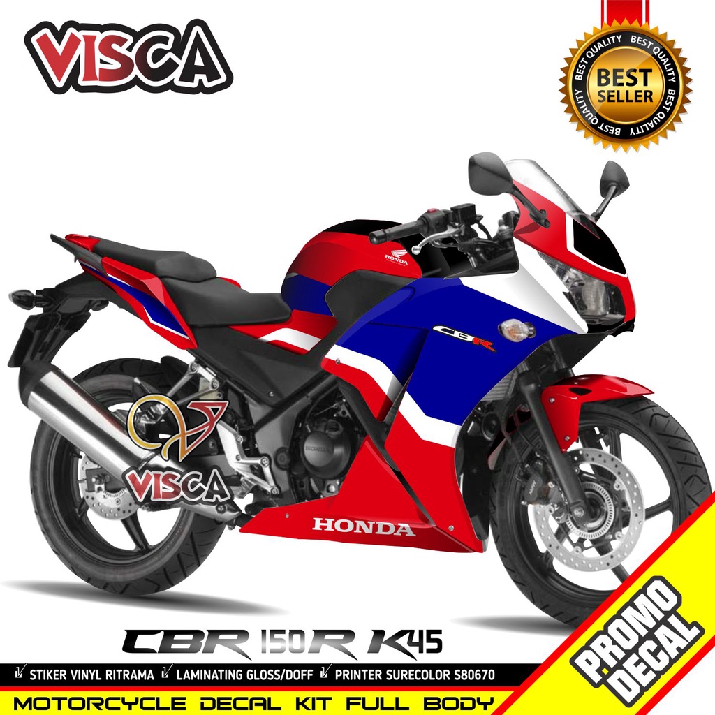 Decal Cbr 150r K45 Lokal Stiker Cbr 150r K45 Lokal Striping Cbr K45 Lokal Stiker Cbr 150r Full Body 