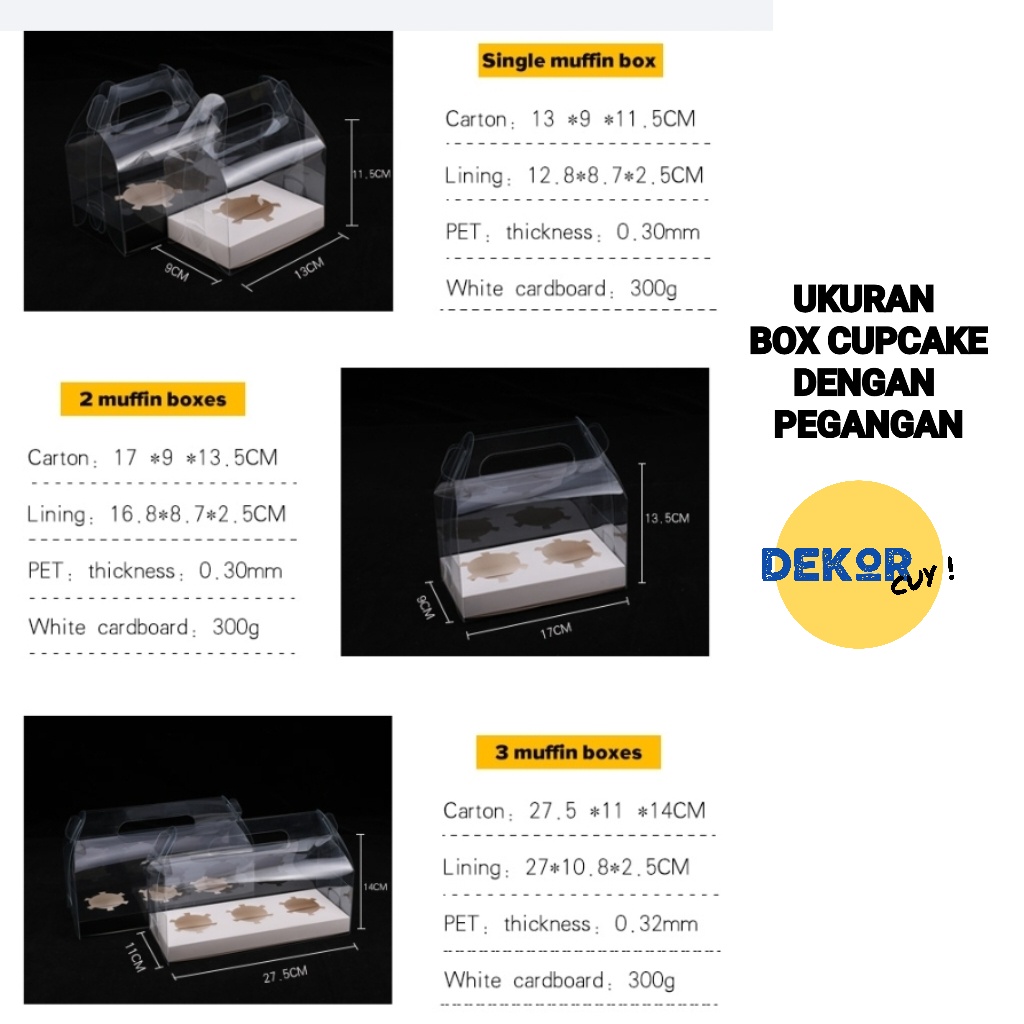 BOX CUPCAKE Box Muffin Box Kue Ulang Tahun Packaging Kue Box Mika Kue