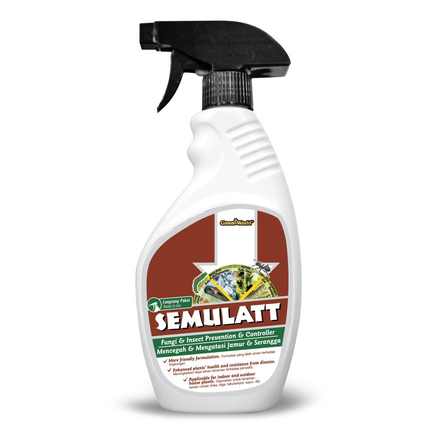 PLP SEMULATT SPRAY - INSEKTISIDA PENCEGAH &amp; PEMBASMI HAMA JAMUR &amp; SERANGGA - GREEN WORLD - 500 ML