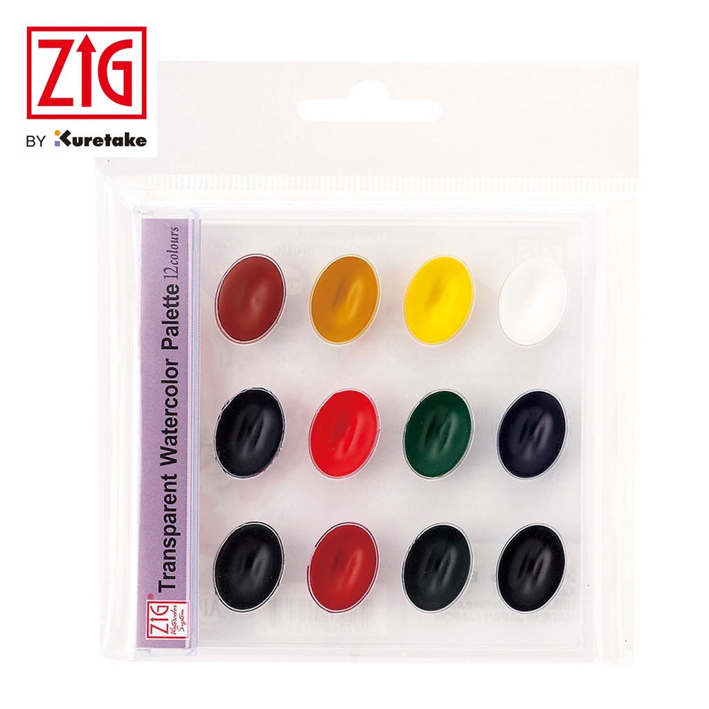 

ZIG KURETAKE TRANSPARENT WATERCOLOR PALETTE Set 12 Colours (WSKG 301-2)