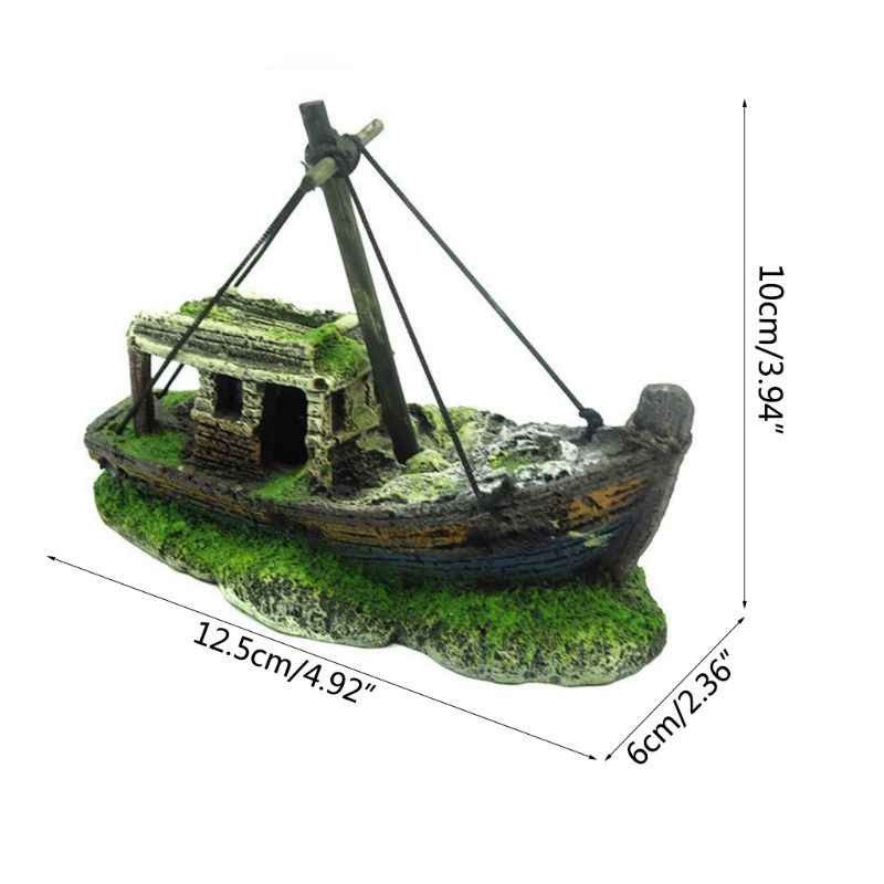 Wreck Ship Ornament Decoration for Aquascape Aquarium - Resin Material