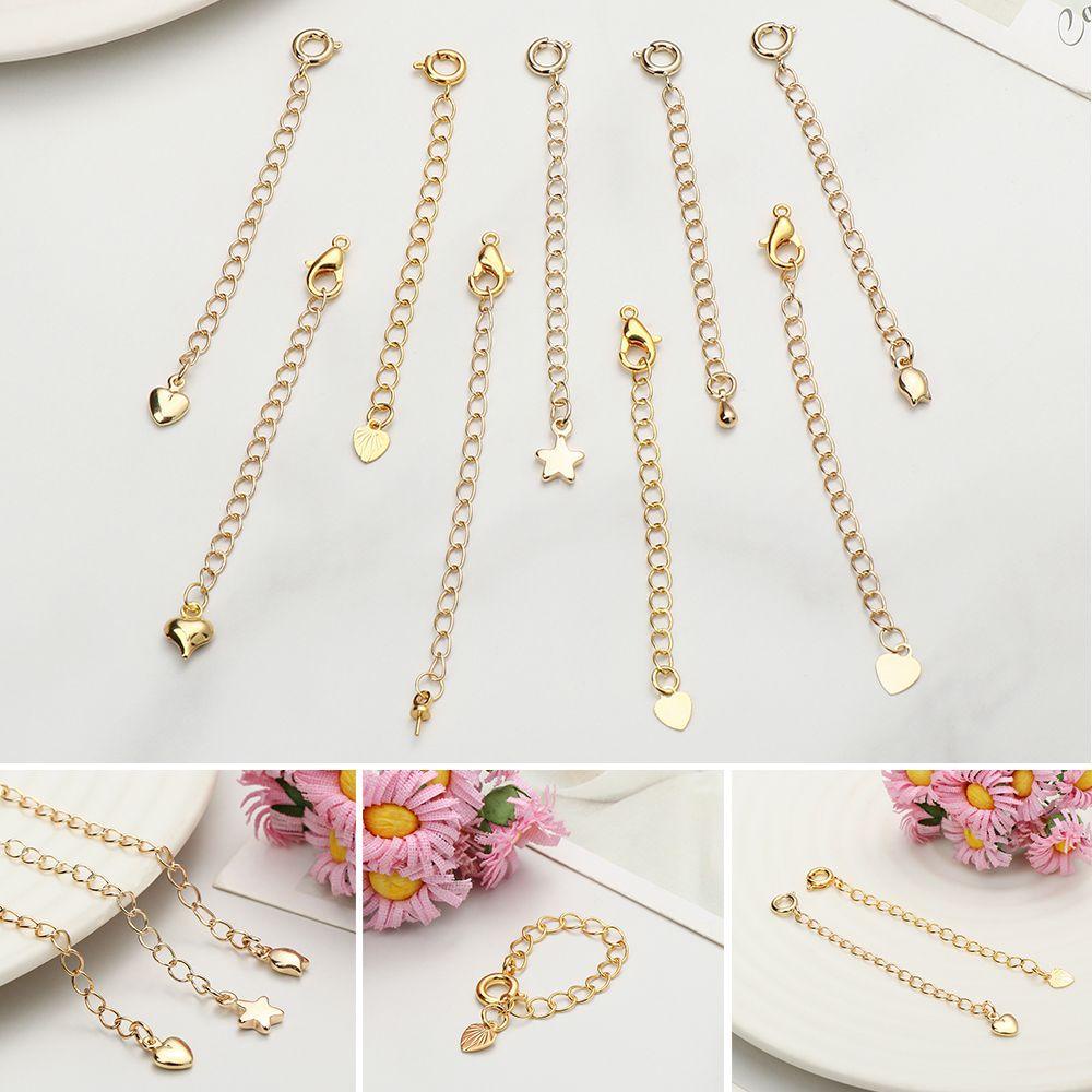 Lily 1Pcs Ekstensi Ekor Rantai Baru Perhiasan Aksesoris 18k Emas Gelang Konektor