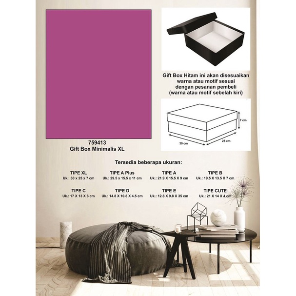 

Kotak kado/Kotak Hadiah/Box Minimalis XL-Spectra Neon Purple-A