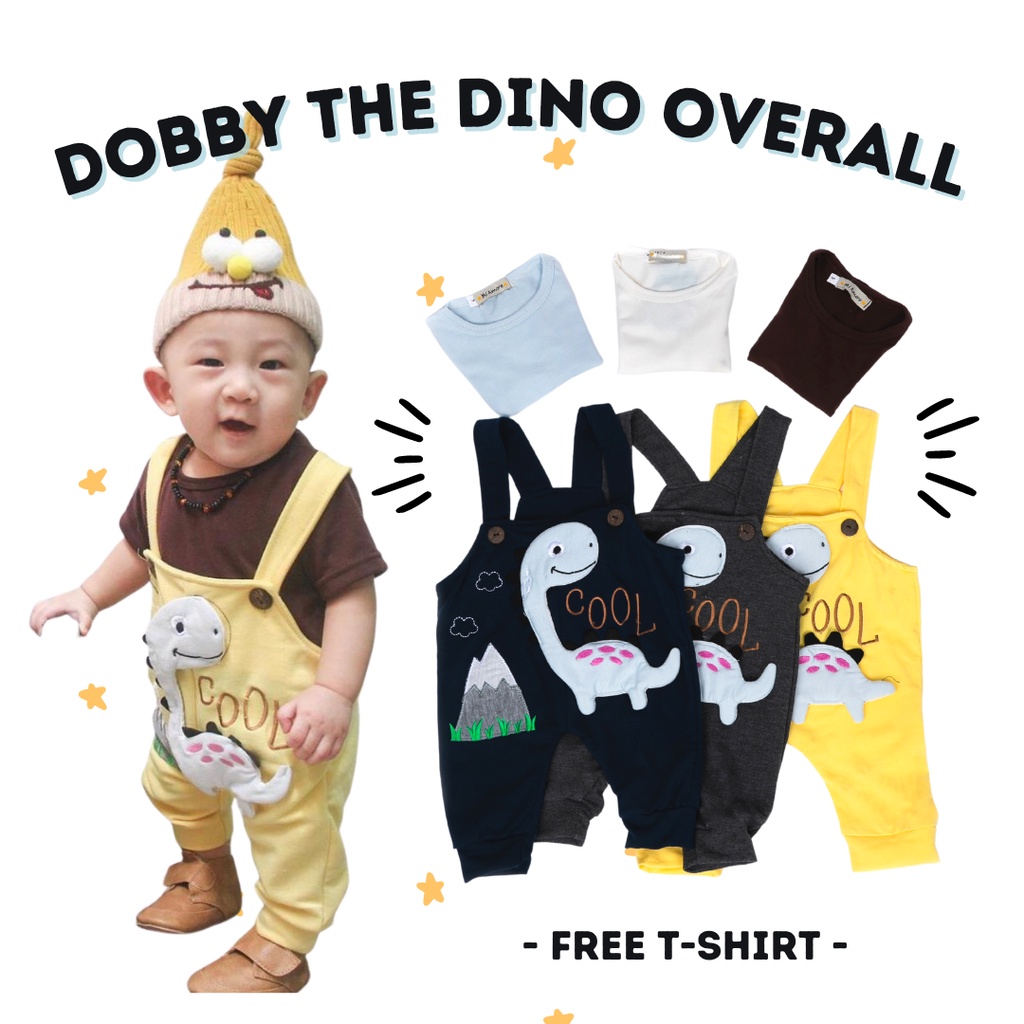 RENKIDSWEAr setelan overall baju kodok 1-2 tahun anak SNI dobby the dino OVERALL overal