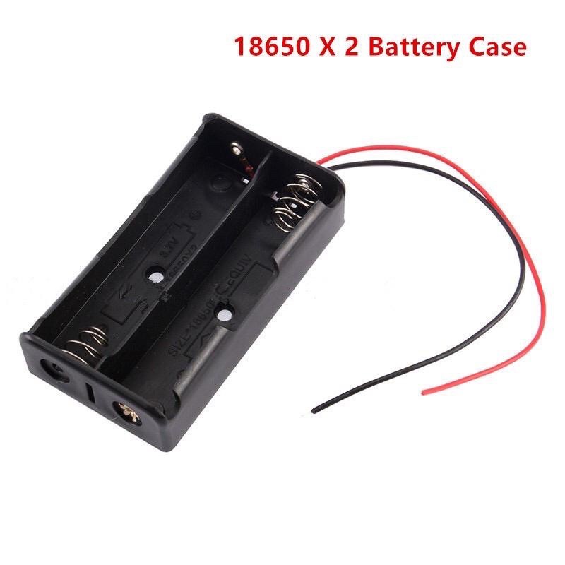 Dua Pin 2x 18650 Battery Holder Baterai Case tempat Kotak Batere Box Dudukan