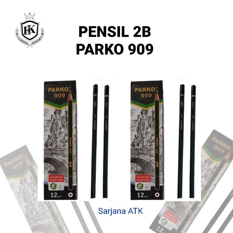 

(12 pcs) Pensil Hijau Murah Pencil Kayu 2B Parko 909