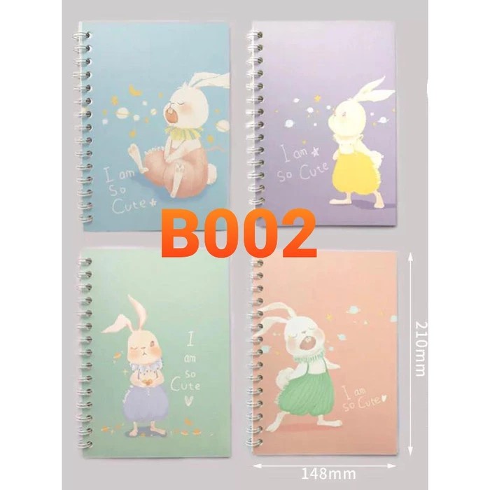 

4 pcs Buku Tulis Model Ring Lucu - B002