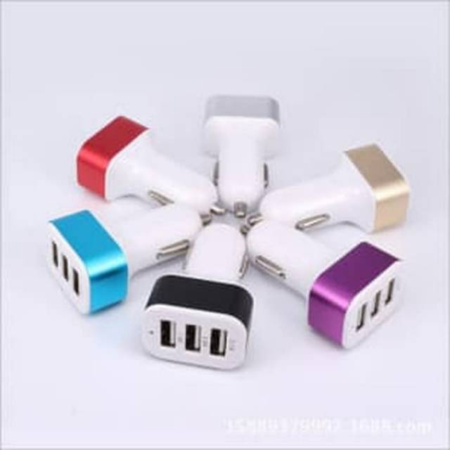 USB 3IN1 CHARGER MOBIL Motor Car Charger Colokan Mobil 3 Port USB Adaptor Charger Mobil Murah