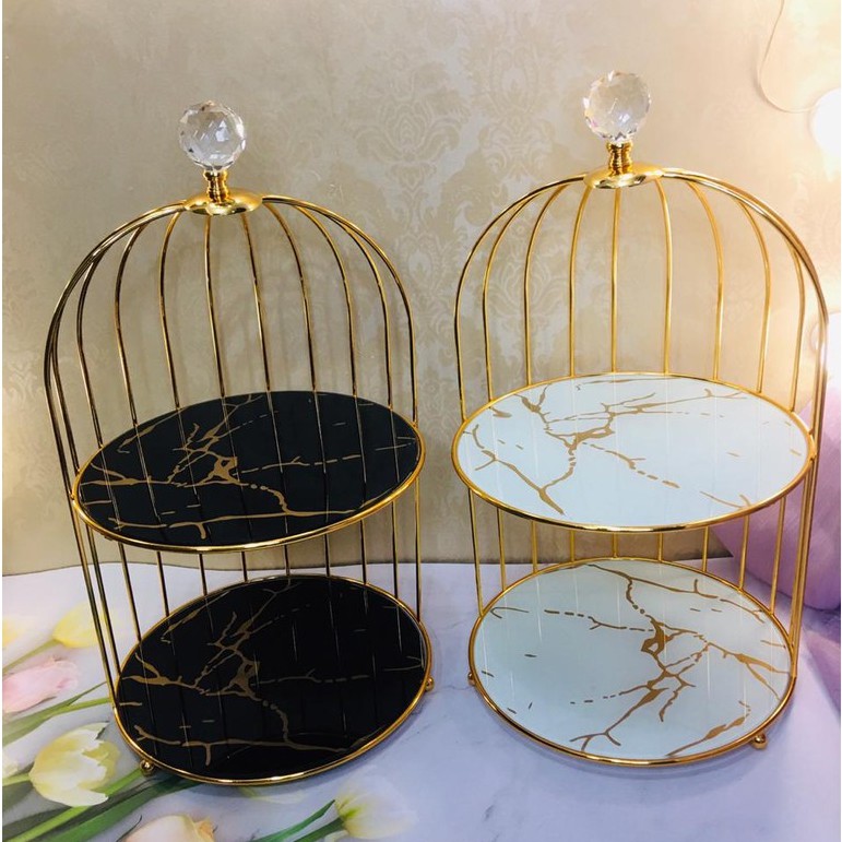 PC TN3 Double Layer Tray Nordic / Tray Marble 2 Tingkat / Tray Sangkar 2 Tingkat / Tray Tingkat / Tr