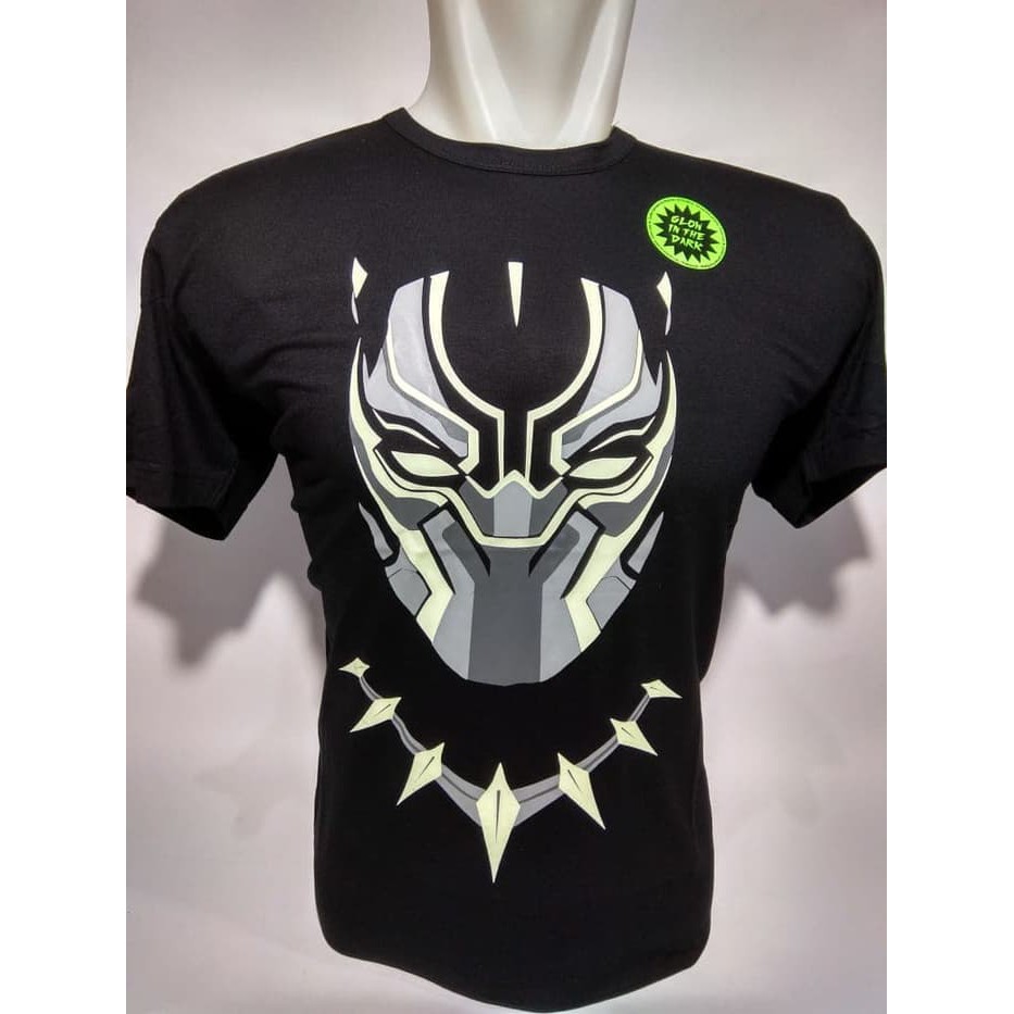 Kaos Baju Superhero Black Panther Glow in the dark Big Size Import Jumbo XL-XXXL