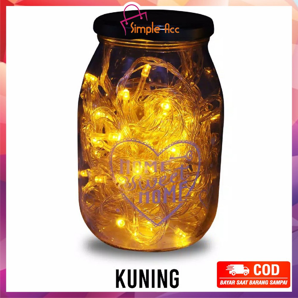 *COD* DO-C17 C199 Lampu Tumblr Light Led 10 Mtr OPP 100 LED 50 LED Lampu Hias Dekorasi Kamar Hiasan-Kuning