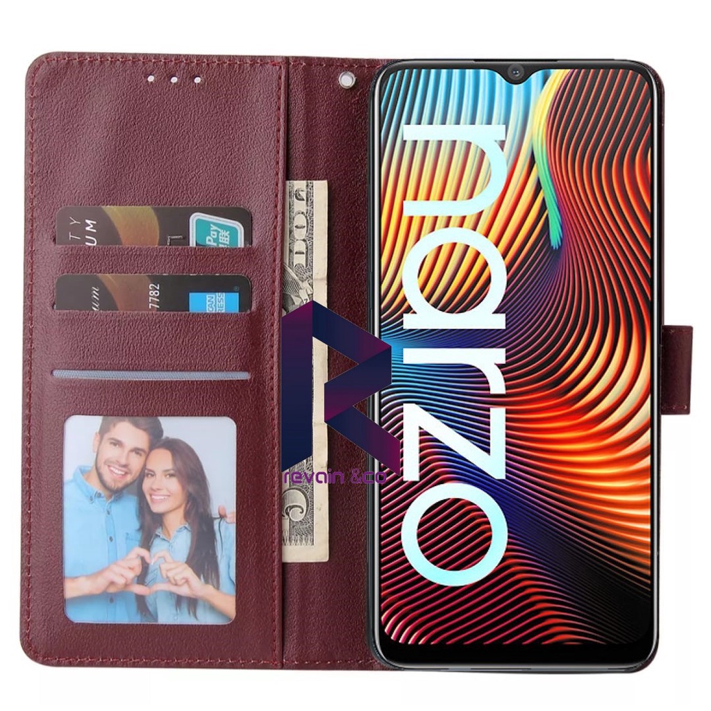 REALME NARZO 50i PRIME CASE FLIP WALLET LEATHER KULIT PREMIUM SARUNG BUKA TUTUP FLIP CASE REALME NARZO 50i PRIME