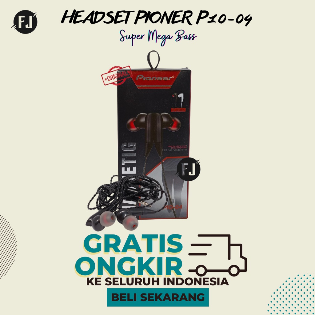 Headset Pioneer P10-04 Original Super Mega Bass Hd Call Bergaransi