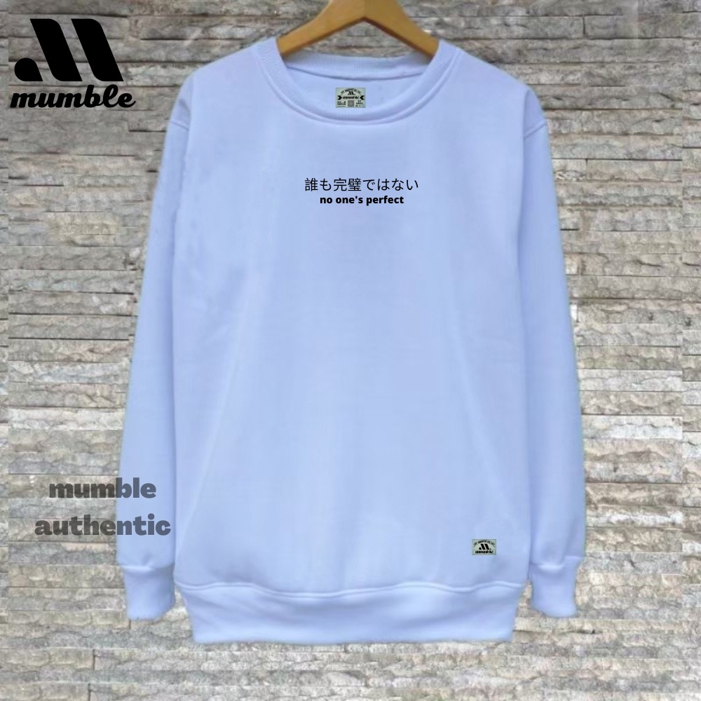 CN Crewneck Putih Premium Ori Cowok Cewek List No One&quot;s Perfect Brand Kasual Sweater Simple MUMBLE AUTHENTIC 2022