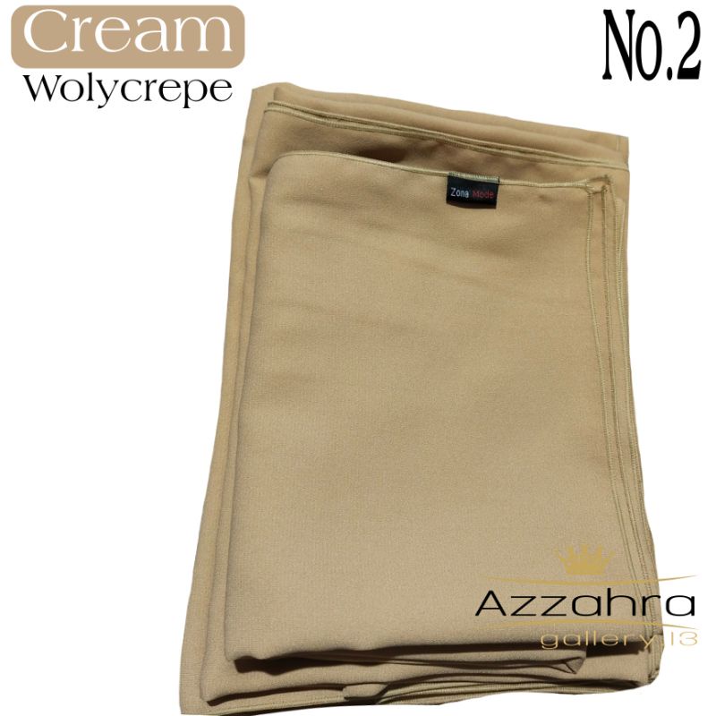 Jilbab Hijab Kerudung segi empat Wolycrepe CREAM