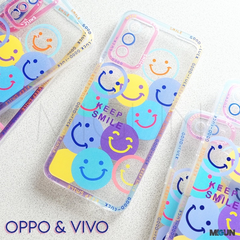 New! SMILE FACE Case For OPPO REALME VIVO A12 A5S A11K A7 A53 A54 A15 A16 A1K C2 C12 C15 C20 C11 Y15 Y17 Y12 Y20 Y12i A74 A95 Y30 Y50 Y91 Y93 Y95 Y91C Y30 Y50