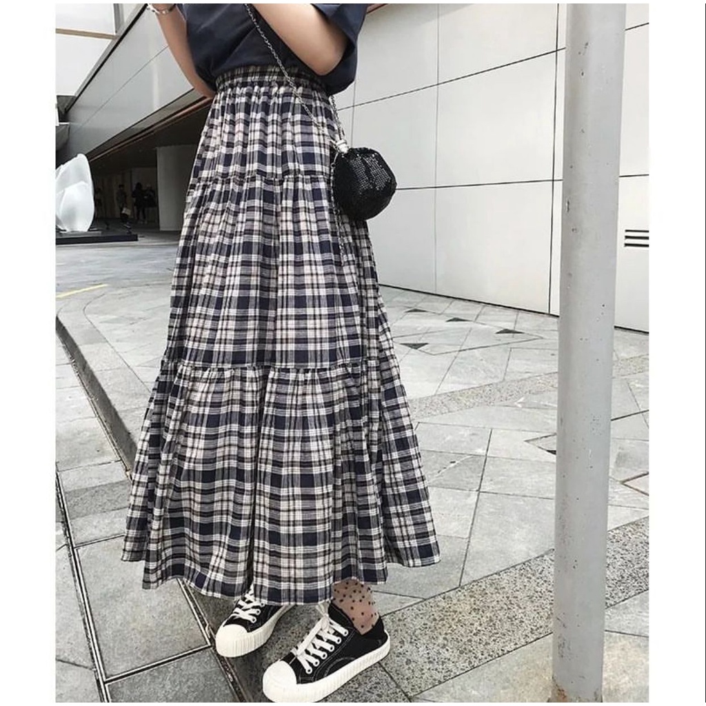 1KG MUAT 4PCS | LESSA SKIRT ROK FLANEL RUFFLE KOREAN STYLE HITS OOTD ALA SELEBGRAM FASHION GROSIR WANITA