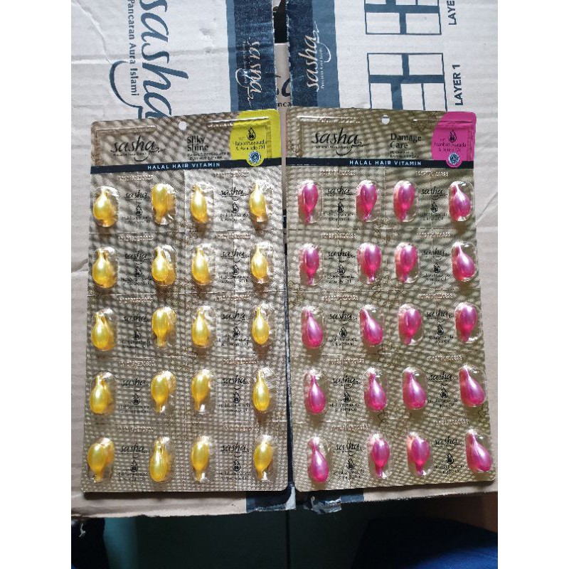 Sasha Blister Serum Hair Vitamin Rambut Isi 20 Silky Shine Damage Care