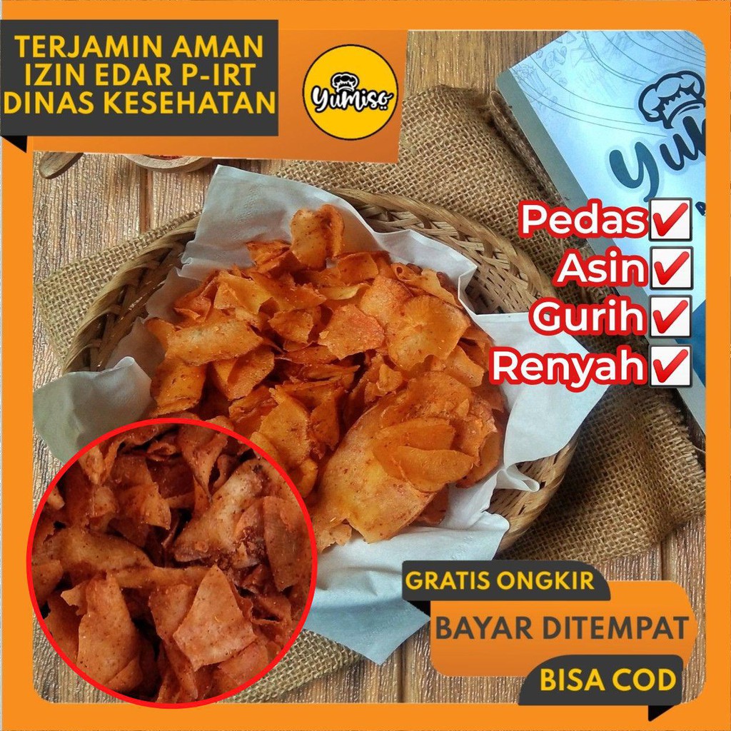 

Yumiso Keripik Singkong Crispy Pedas Rempah 60g - Pikset Cabe Panjang Kripset Gurih Renyah Sukabumi