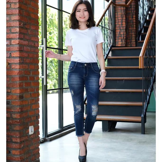 Celana Jeans Ripped Wanita / 7per9 Sobek Lapis 70712 / Tidak Tembus