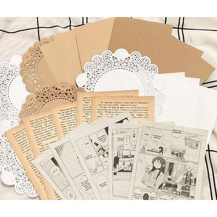 Vintage Aesthetic Old Paper Bundle - Bullet Journal Kit (25pcs)