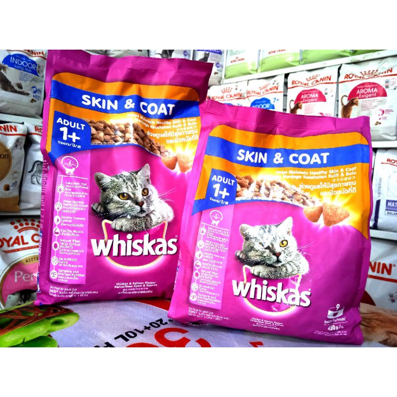 whiskas adult skin &amp; coat 450gr