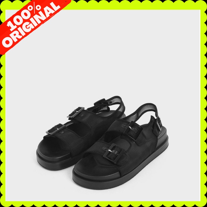 Sandal Charles And Keith Wanita Original Branded Store Sr201 - Black, 35 Diskon