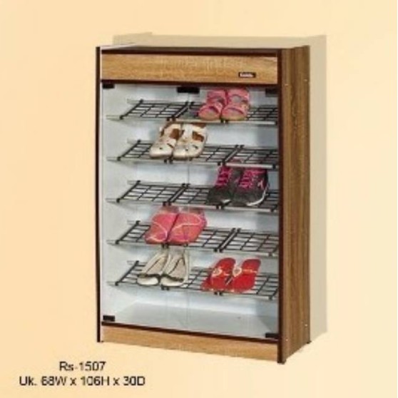 RAK SEPATU BESAR PINTU KACA SONOMA