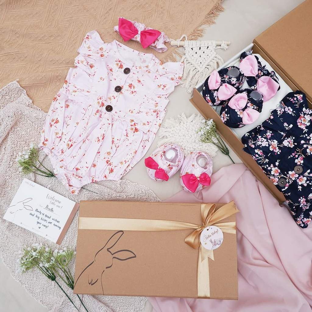 LIO035 Girls Baby Hampers 0-12 months/ Hampers bayi newborn/ Kado bayi/ baby girl gift set-Katniss Pink