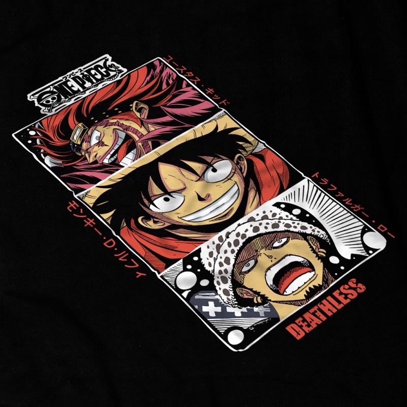 kaos one piece anime monkey D luffy hitam