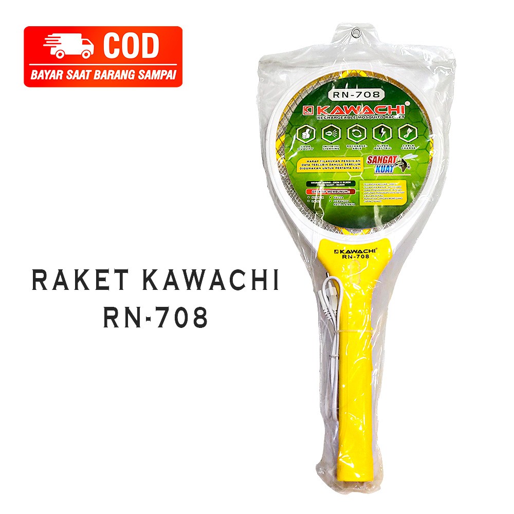 RAKET NYAMUK KAWACHI LISTRIK 2 IN 1 SENTER COB LED RN-708 ISI ULANG