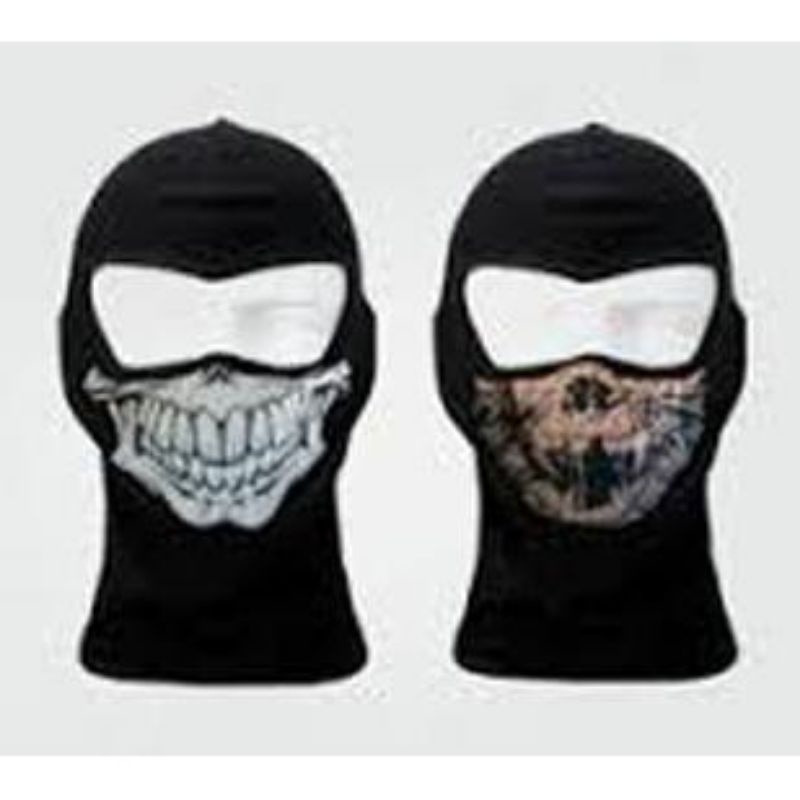 Masker Ninja Sablon Tengkorak KBR