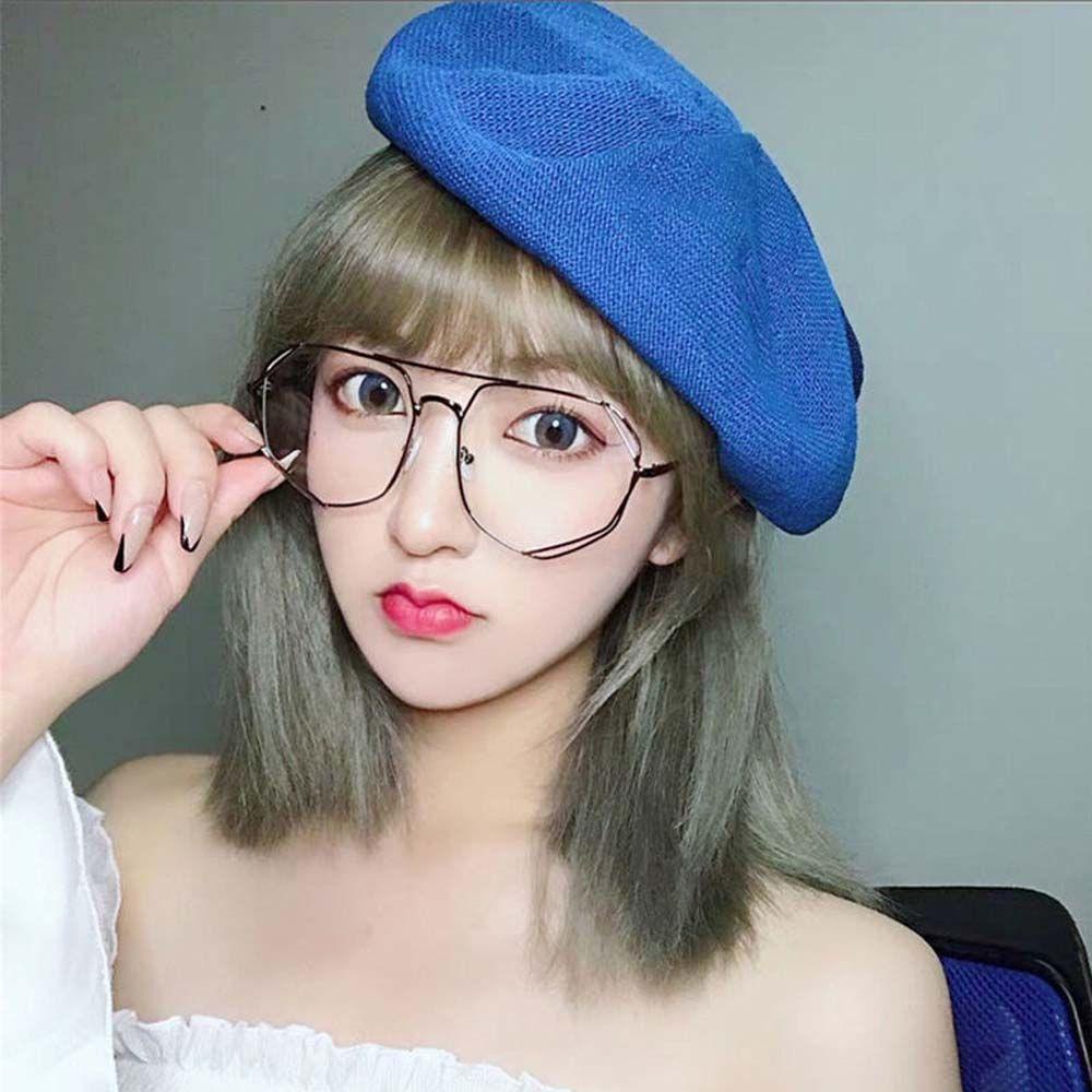 Mxbeauty Kacamata Anti Radiasi Fashion Warna Silver Kacamata Komputer Hollow Metal Gaya Korea Wanita Eyeglasses