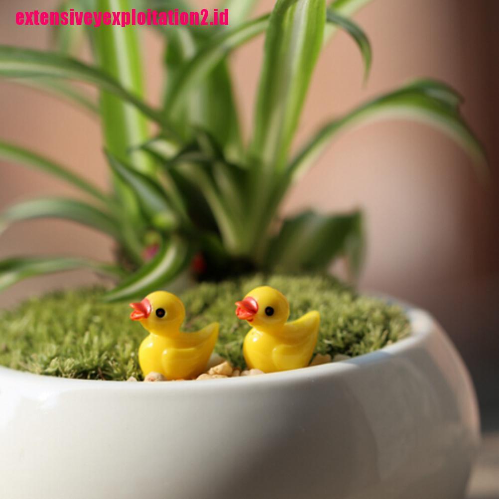 &lt; E2id &amp; &gt; 10pcs Miniatur Bebek Kuning Bahan Resin Untuk Dekorasi Rumah Boneka