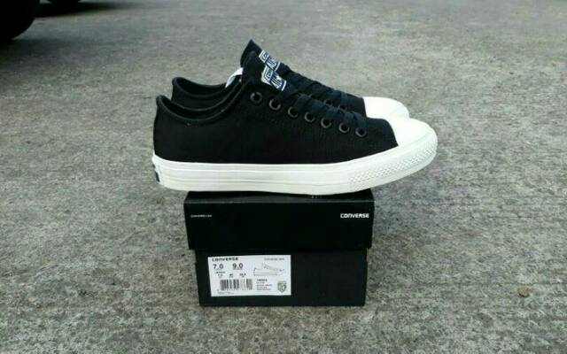 Sepatu Converse Chuck Taylor II Grade Original BNIB VIETNAM IMPORT PREMIUM Black White Hitam Putih