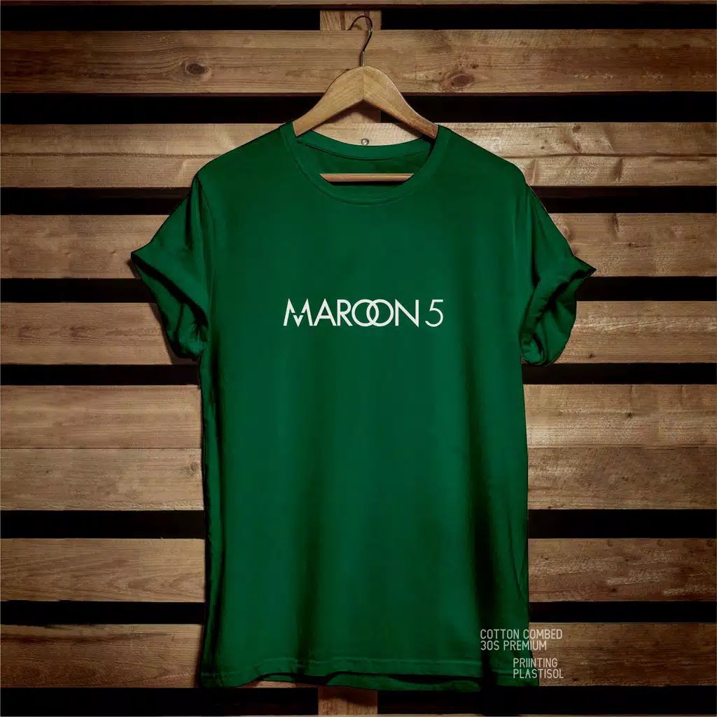 KAOS DISTRO PRIA&quot;MARRON 5&quot;cotton combed 30s