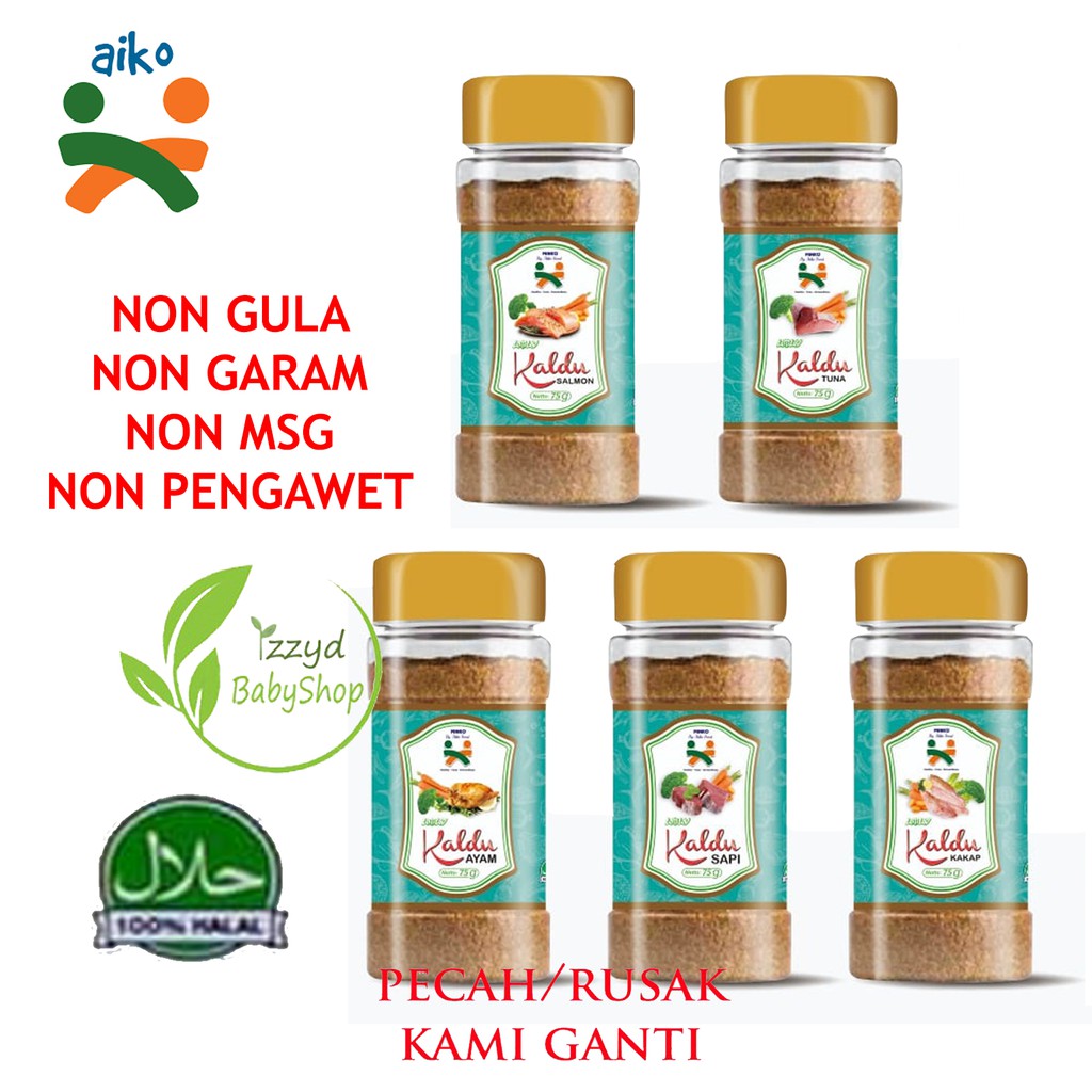 Kaldu premium aiko Mpasi Bayi Sehat Sapi Ayam Salmon Teri Udang No Msg No Gula Garam