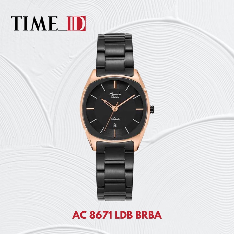 Jam Tangan Alexandre Christie AC 8671 Black Rosegold Wanita