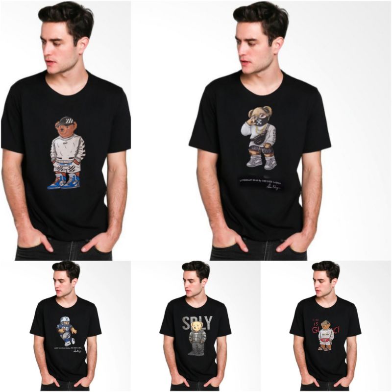 Baju Branded T-shirt Gucci Parody Bear