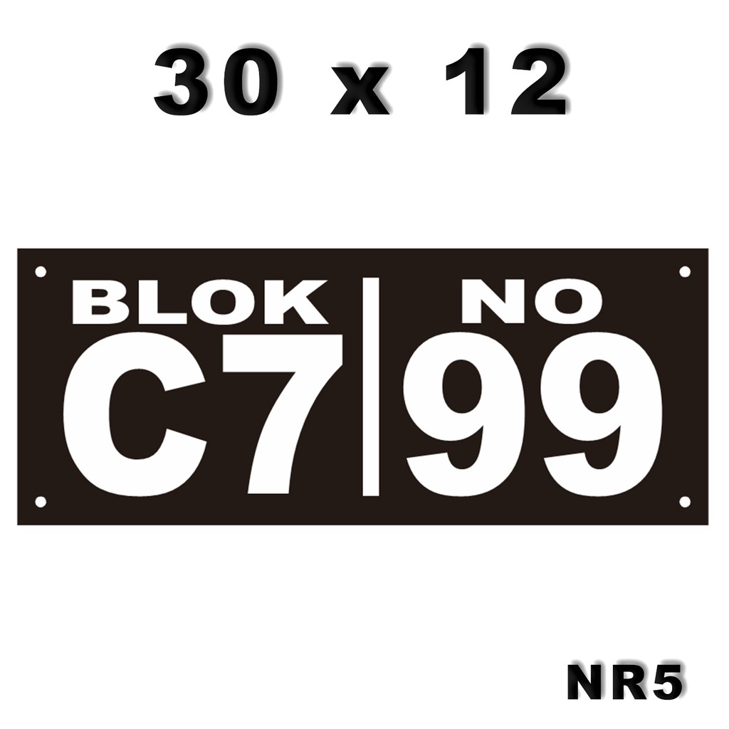 Nomor Rumah Acrylic 30x12 / Nomer Komplek Akrilik NR5 Murah